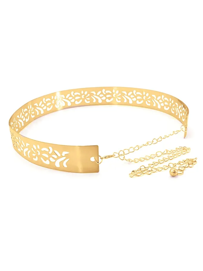 Yellow Chimes Necklaces Yellow Chimes Latest Fashion Adjustable Kamarband Metal Waist Belt for Women and Girls Design 3