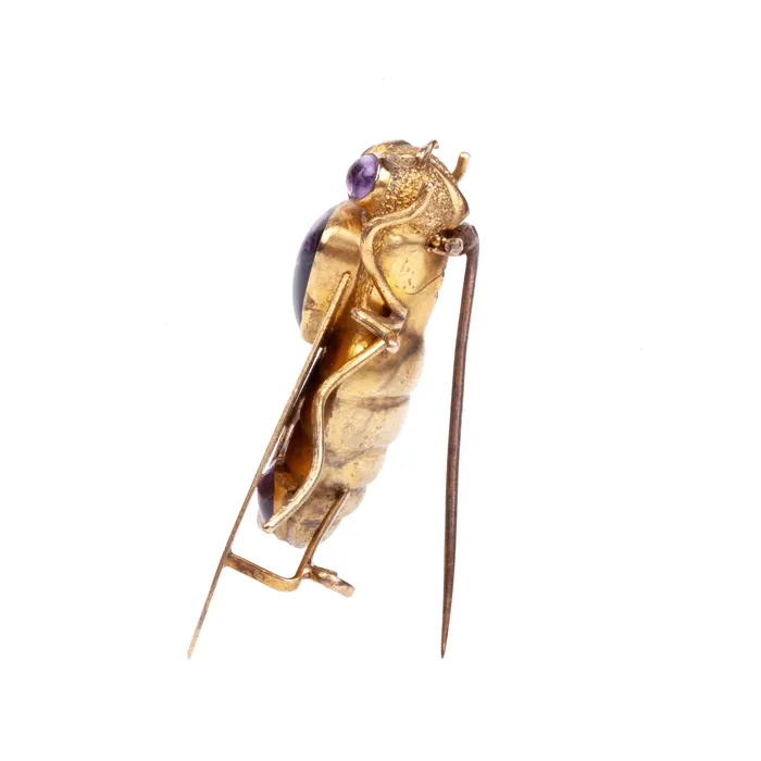 Bell Bird Antiques PreStyled Sets Victorian Era Gold Cicada Gemstone Brooch