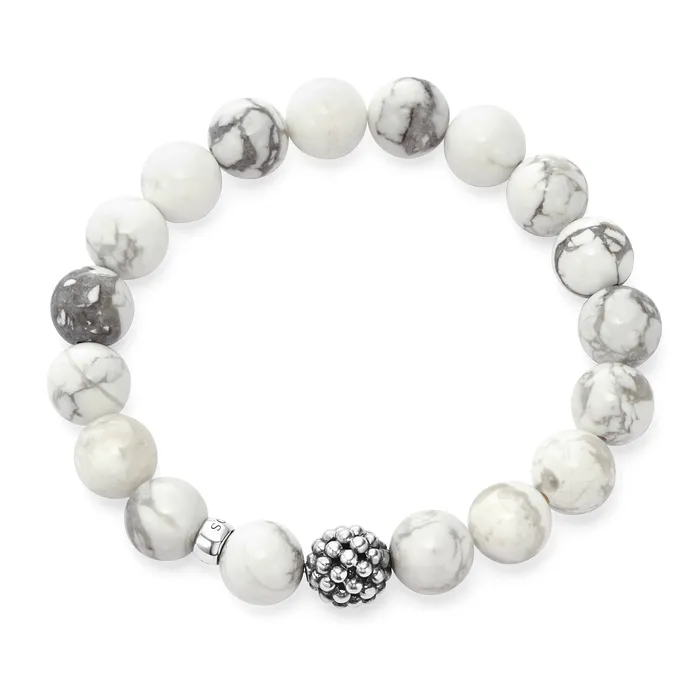 Bracelets LAGOS Maya Howlite Silver Station Bead Bracelet