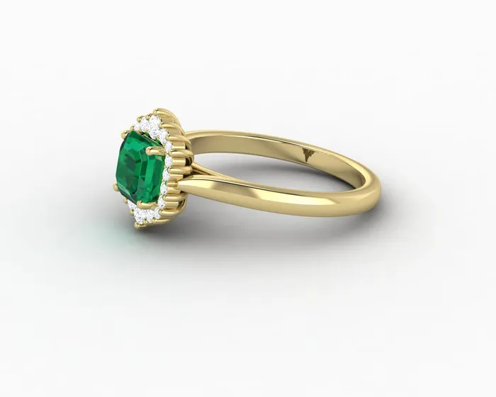 Juno 10 Ct Asscher Cut Halo Green Emerald Engagement Ring Sapheena Jewelry Rings