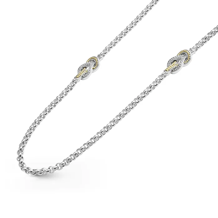 Newport Four Station TwoTone Knot Necklace LAGOS Necklaces