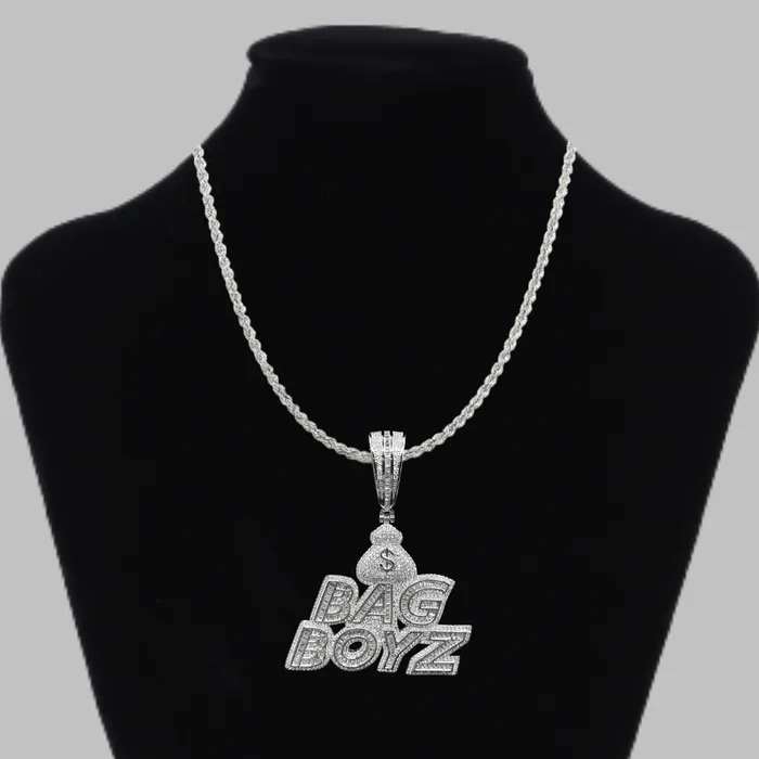 Pendants Necklaces Bag Boyz with Money Bag Iced Out Diamond Pendant Necklace