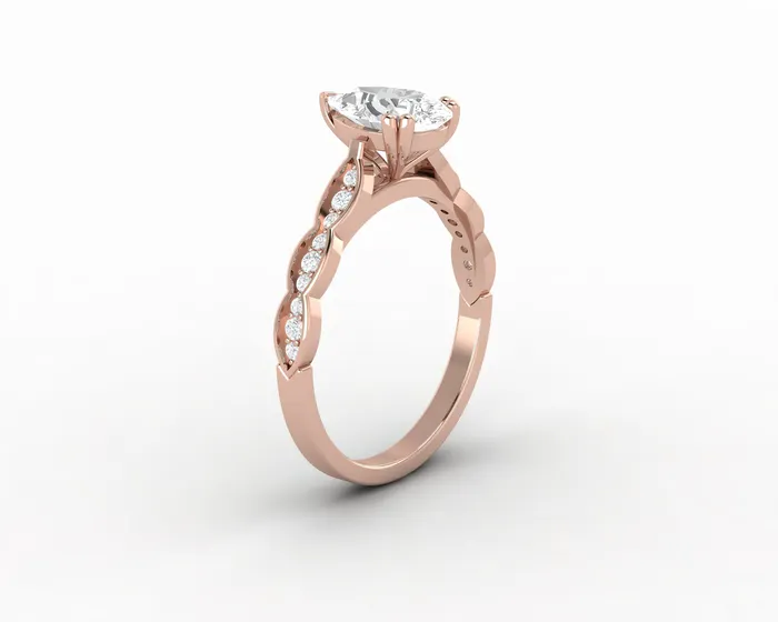 Sapheena Jewelry Rings Celeste 125 Ct Solitaire Pear Cut Engagement Ring With Side Stones