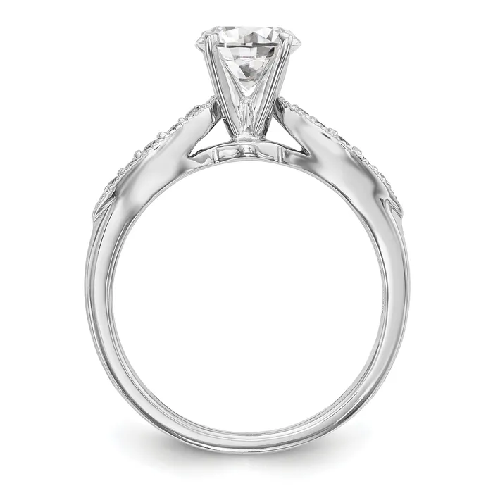 012ct CZ Solid Real 14K White Gold Peg Set Engagement Ring Goldia Rings