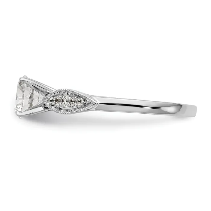 012ct CZ Solid Real 14K White Gold Peg Set Engagement Ring Goldia Rings