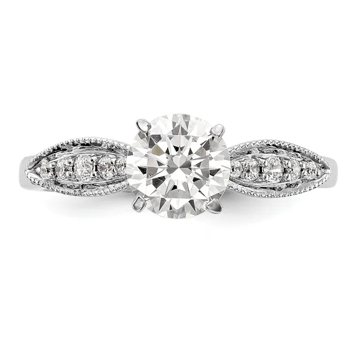012ct CZ Solid Real 14K White Gold Peg Set Engagement Ring Goldia Rings