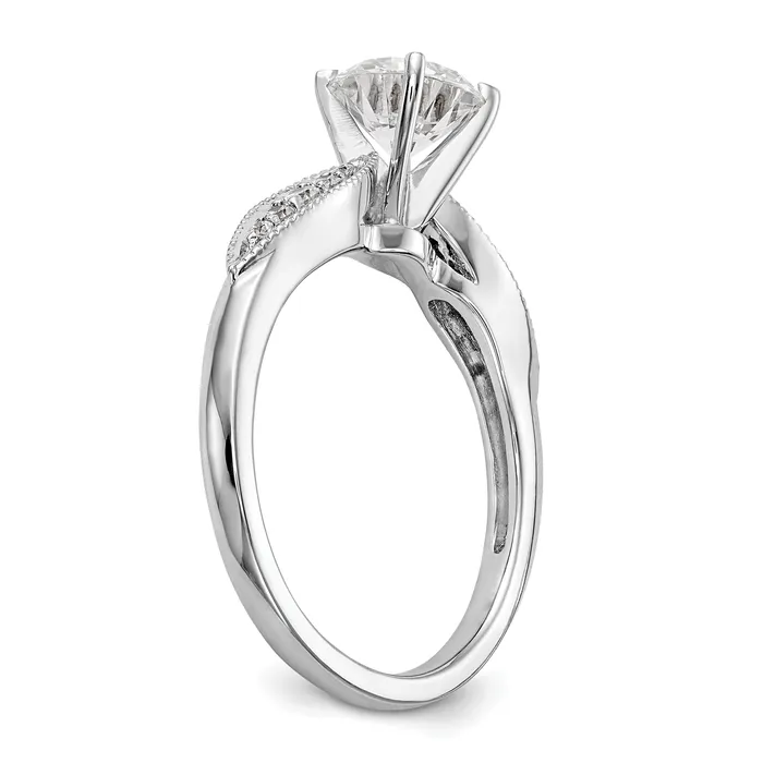 012ct CZ Solid Real 14K White Gold Peg Set Engagement Ring Goldia Rings