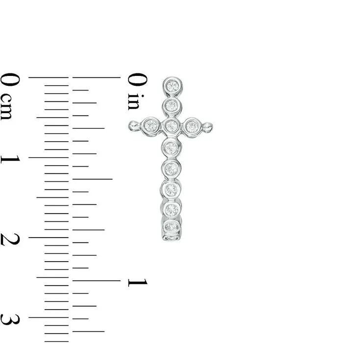 025 CT TW Diamond BezelSet Cross JHoop Earrings in Sterling Silver Goldia Earrings 025 CT TW Diamond BezelSet Cross JHoop Earrings in Sterling Silver Goldia Earrings
