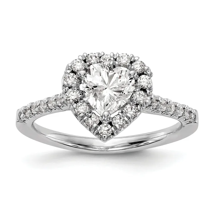 075ct CZ Solid Real 14K White Gold Heart Halo Engagement Ring Goldia Rings 075ct CZ Solid Real 14K White Gold Heart Halo Engagement Ring Goldia Rings