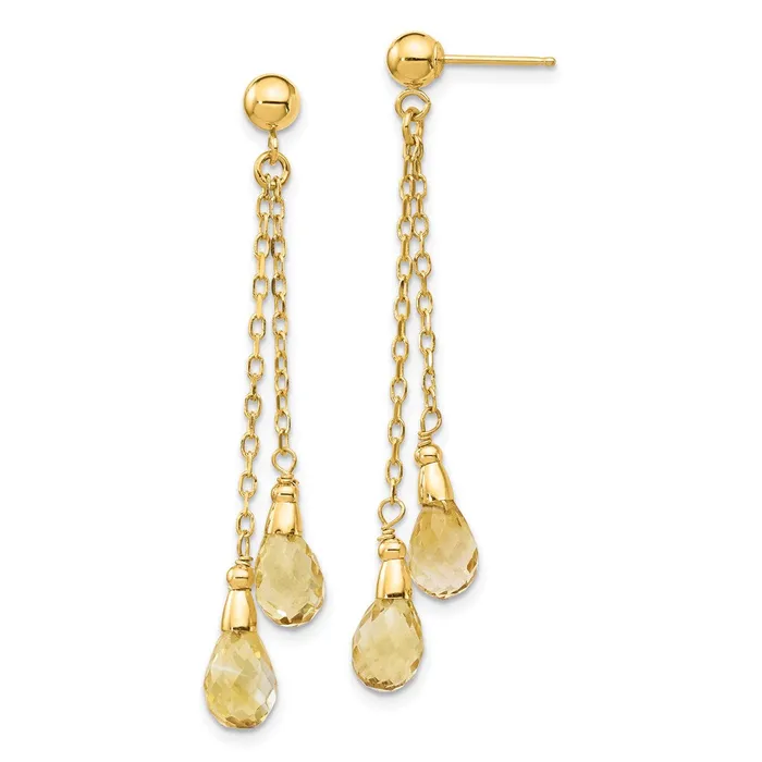 14k Citrine Dangle Earrings Goldia Earrings