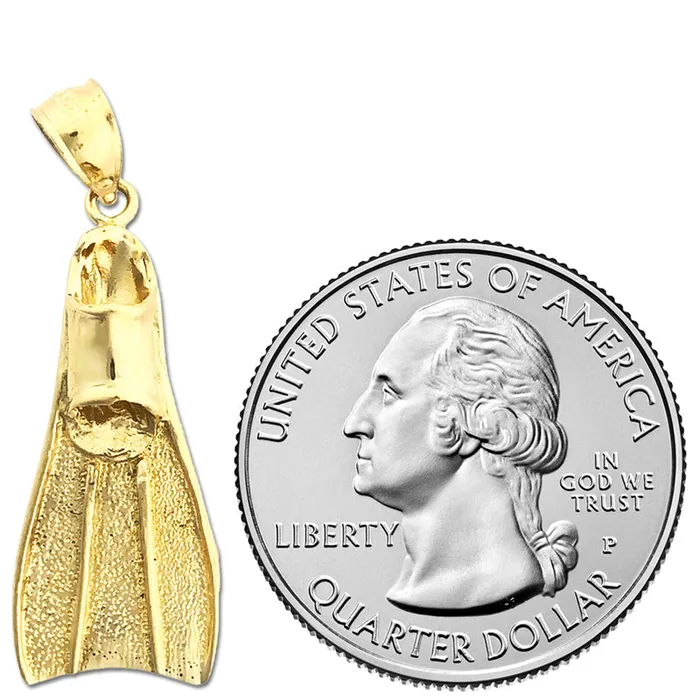 14K Gold 3D Flipper Pendant Goldia Necklaces