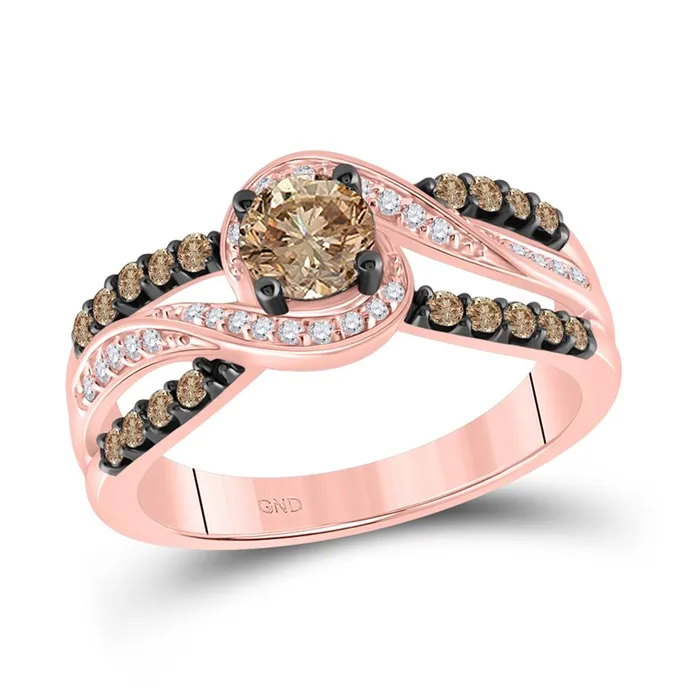 14k Rose Gold Round Brown Diamond Solitaire Bridal Engagement Ring 1 Cttw gndatlanta Rings 14k Rose Gold Round Brown Diamond Solitaire Bridal Engagement Ring 1 Cttw gndatlanta Rings