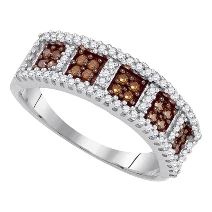 14k White Gold Brown Diamond Cocktail Dailywear Band 45 Cttw gndatlanta Rings 14k White Gold Brown Diamond Cocktail Dailywear Band 45 Cttw gndatlanta Rings