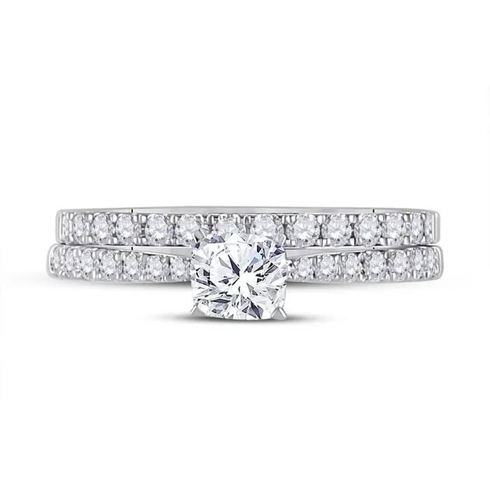 14k White Gold Cushion Diamond Bridal Wedding Ring Set 1 Cttw Certified gndatlanta Rings