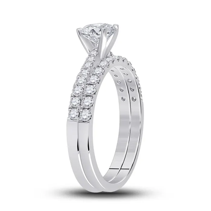 14k White Gold Cushion Diamond Bridal Wedding Ring Set 1 Cttw Certified gndatlanta Rings