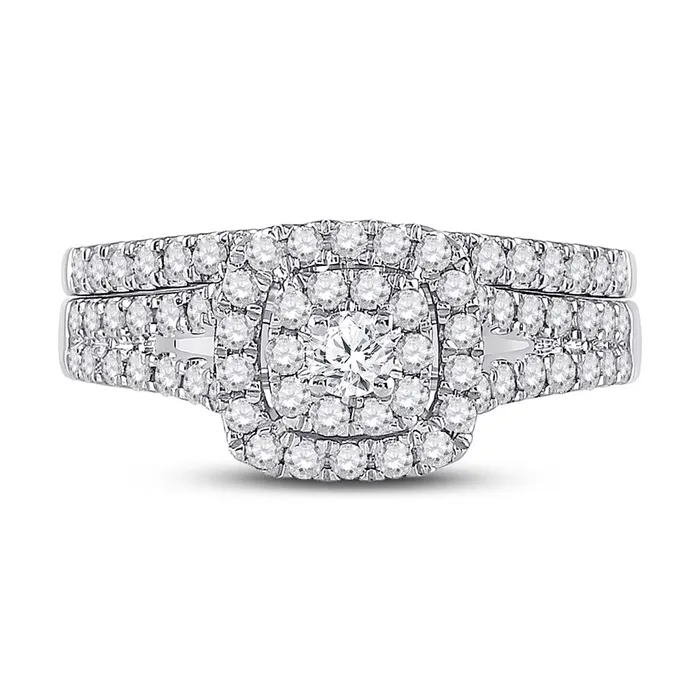 14k White Gold Round Diamond Bridal Wedding Ring Set 78 Cttw gndatlanta Rings