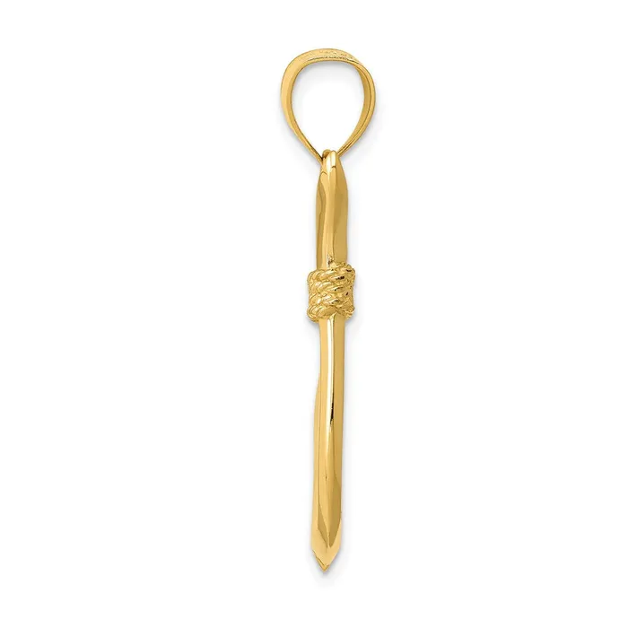 14k Yellow Gold 3D Whale Tail Hook Pendant Goldia Necklaces