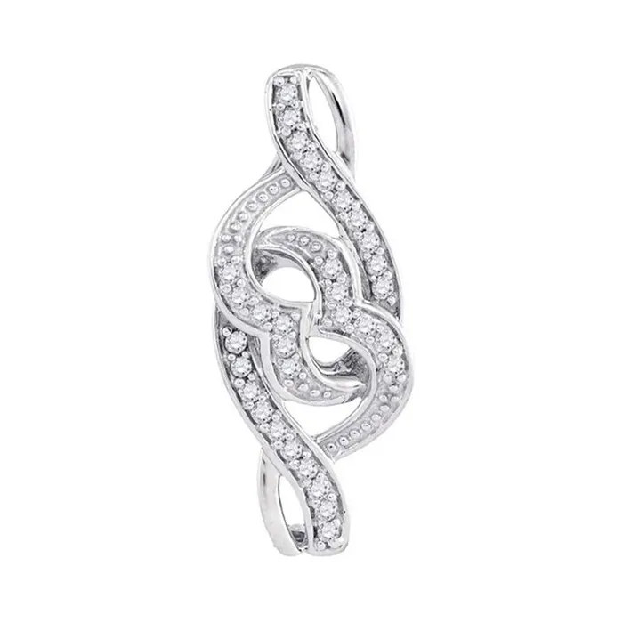 14kt White Gold Round Diamond Double Heart Pendant 18 Cttw gndatlanta Necklaces 14kt White Gold Round Diamond Double Heart Pendant 18 Cttw gndatlanta Necklaces
