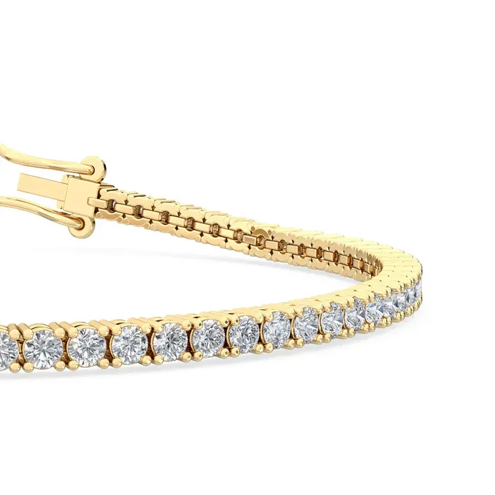 30 ct tw Classic FourProng Natural Diamond Tennis Bracelet in 10K Yellow Gold Goldia Bracelets
