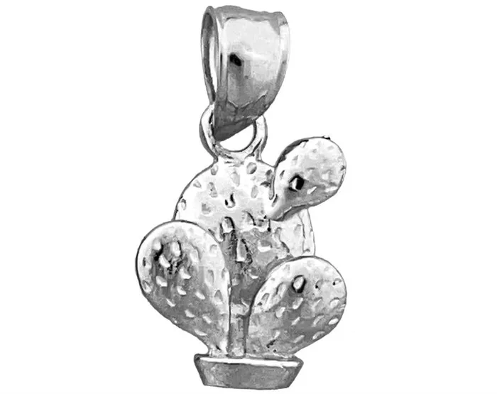 Charm Necklaces Goldia 14K Gold 3D Barrel Cacti Cactus Charm