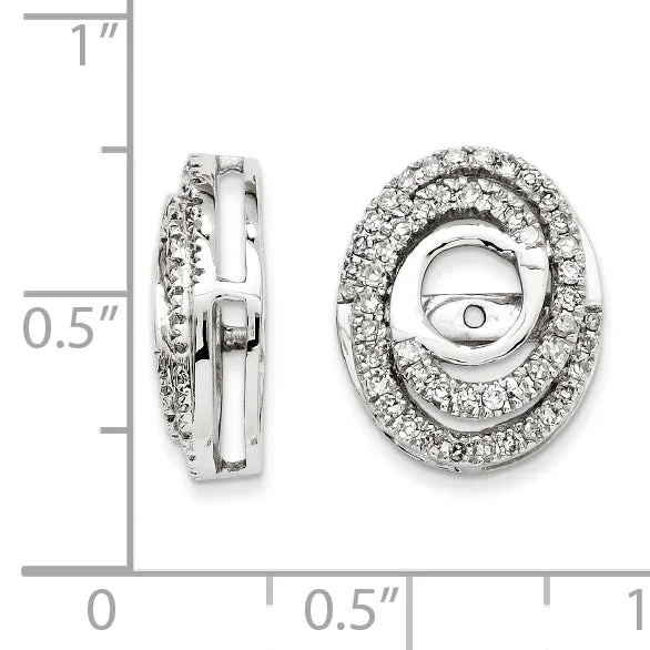 Earrings 14K White Gold Diamond Jacket Earring goldiaca