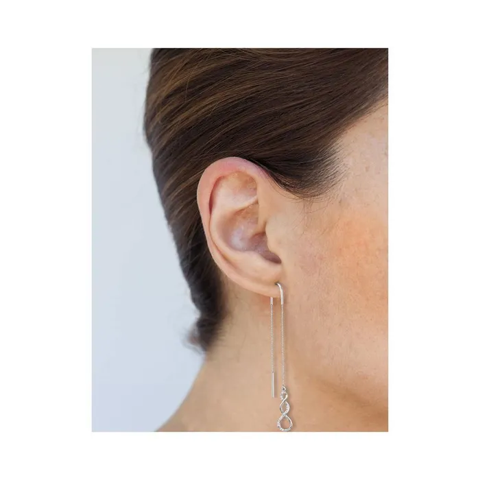 Earrings 14k White Gold Round Diamond Twist Dangle Threader Earrings 110 Cttw gndatlanta Earrings 14k White Gold Round Diamond Twist Dangle Threader Earrings 110 Cttw gndatlanta