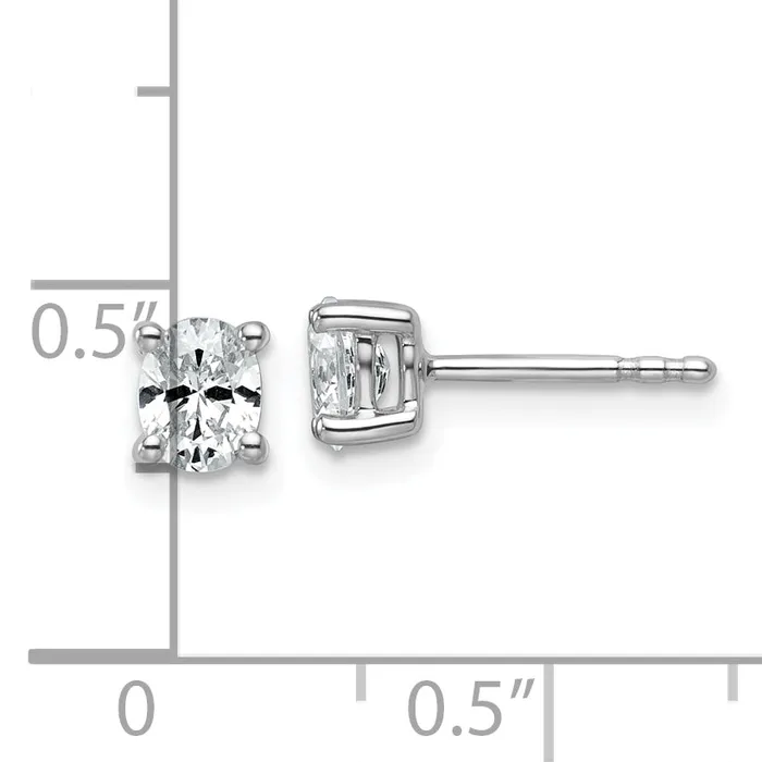 Earrings Goldia 14k White Gold 12 ctw Certified Lab Grown Diamond VSSI G Oval 4 Prong Heavy Wt Stud Earrings