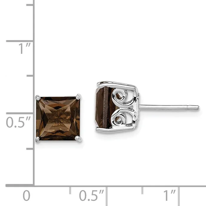 Earrings Goldia Sterling Silver Rhodiumplated Smoky Quartz Earrings