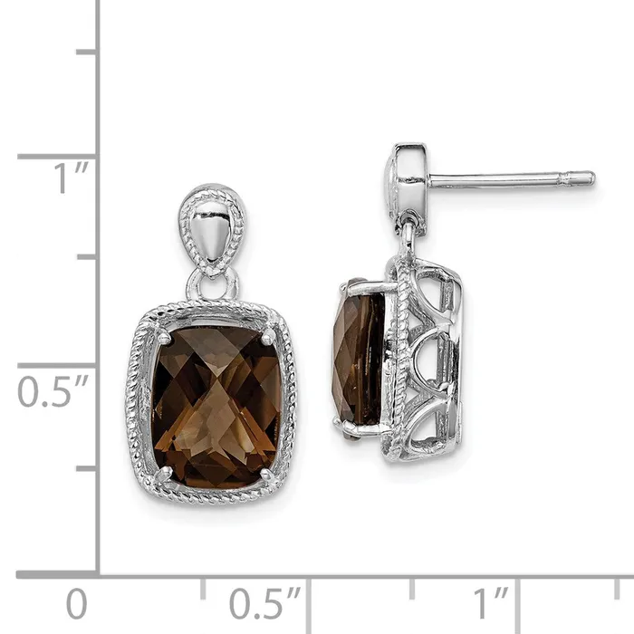 Earrings Goldia Sterling Silver Rhodiumplated Smoky Quartz Earrings