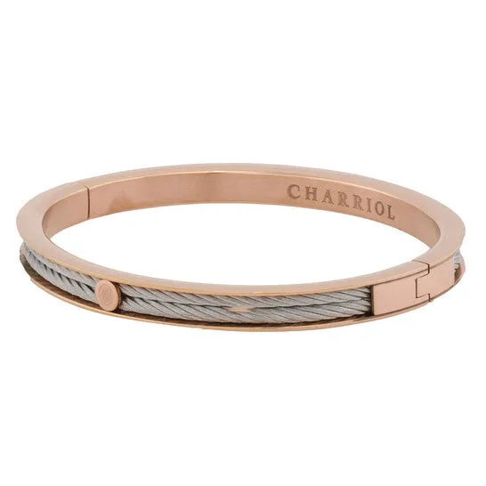Earrings JMS always Original Charriol Forever Thin Rose Gold PVD Steel Cable Bangle Size M Earrings JMS always Original Charriol Forever Thin Rose Gold PVD Steel Cable Bangle Size M