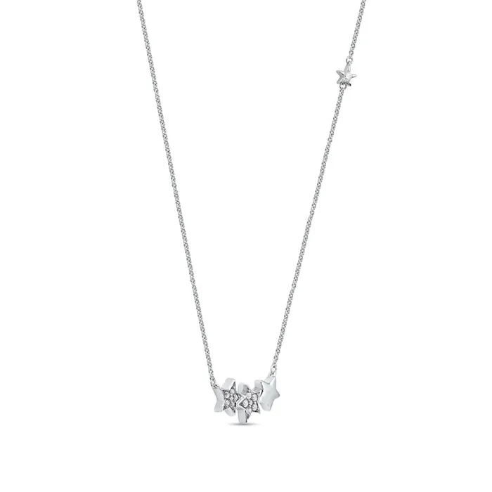 Goldia 01 CT TW Natural Diamond Star Trio with Offset Accent Celestial Necklace in Sterling Silver Necklaces Goldia 01 CT TW Natural Diamond Star Trio with Offset Accent Celestial Necklace in Sterling Silver Necklaces