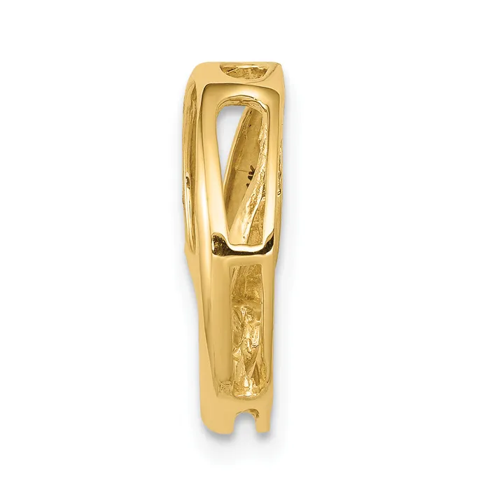 Goldia 14k Yellow Gold 38 Ct Lab Grown Diamond VSSI G Circle Chain Slide Pendant Necklaces