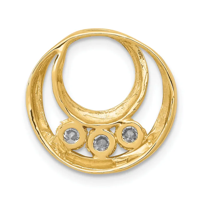 Goldia 14k Yellow Gold 38 Ct Lab Grown Diamond VSSI G Circle Chain Slide Pendant Necklaces