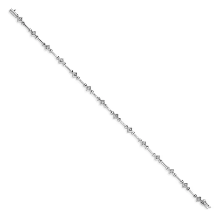 goldiaca Bracelets 14k White Gold Natural Diamond 75in Link Bracelet