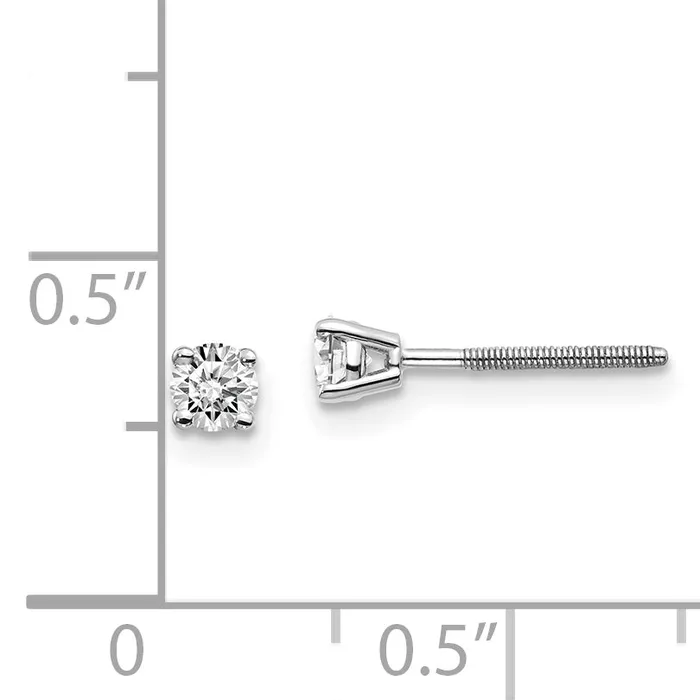 goldiaca Earrings 14kw 25ct SI3 G I Diamond Stud Thread onoff Post Earrings
