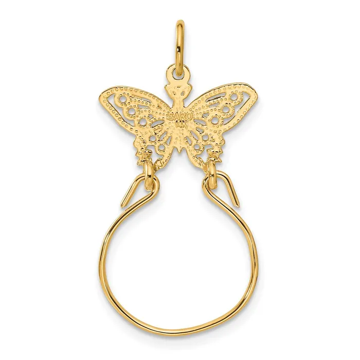 Goldia Charm Necklaces 14k Yellow Gold Butterfly Holder Charm