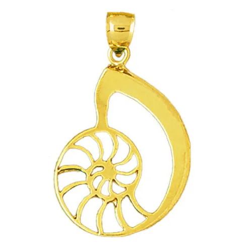 Goldia Necklaces 14K Gold Cut Out Mollusk Sea Snail Shell Pendant