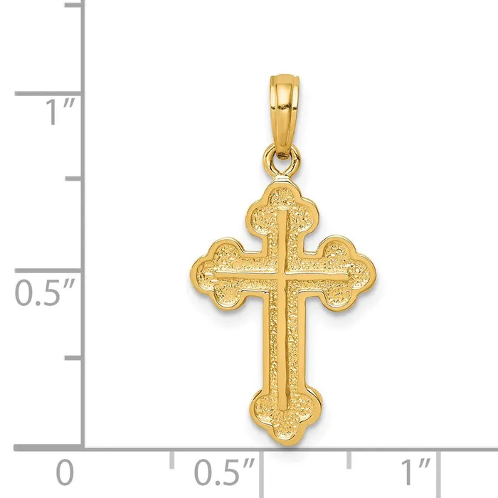 Goldia Necklaces 14k Yellow Gold Budded Cross Pendant