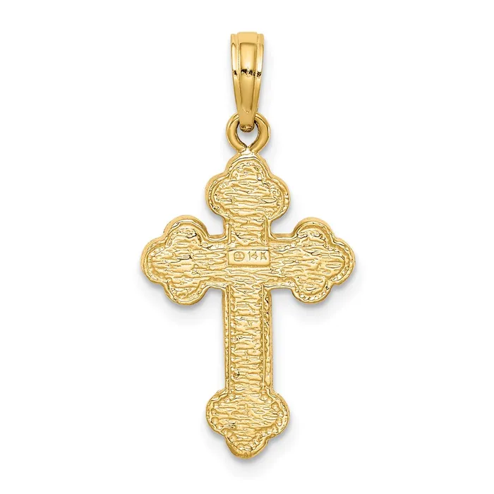 Goldia Necklaces 14k Yellow Gold Budded Cross Pendant