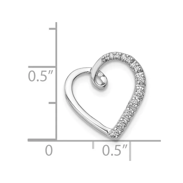Goldia Necklaces Solid 14k White Gold 120ct Simulated CZ Heart Chain Slide Goldia Necklaces Solid 14k White Gold 120ct Simulated CZ Heart Chain Slide