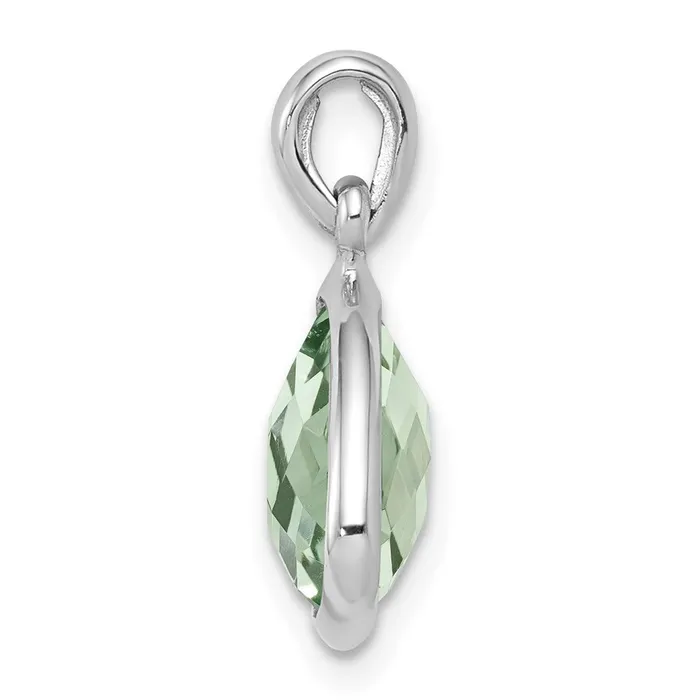 Goldia Necklaces Sterling Silver Rhodiumplated Green Quartz Pendant