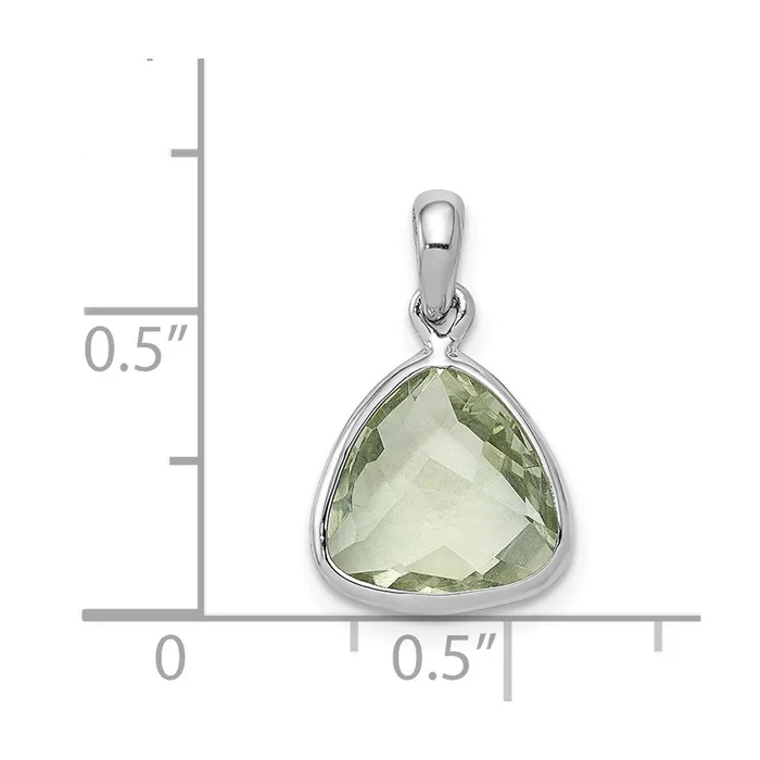 Goldia Necklaces Sterling Silver Rhodiumplated Green Quartz Pendant