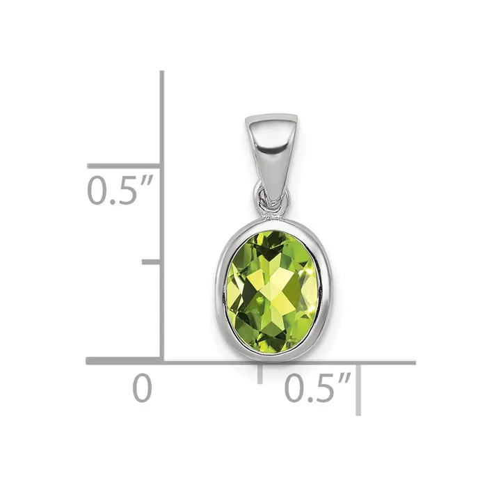 Goldia Necklaces Sterling Silver Rhodium Plated Peridot Pendant