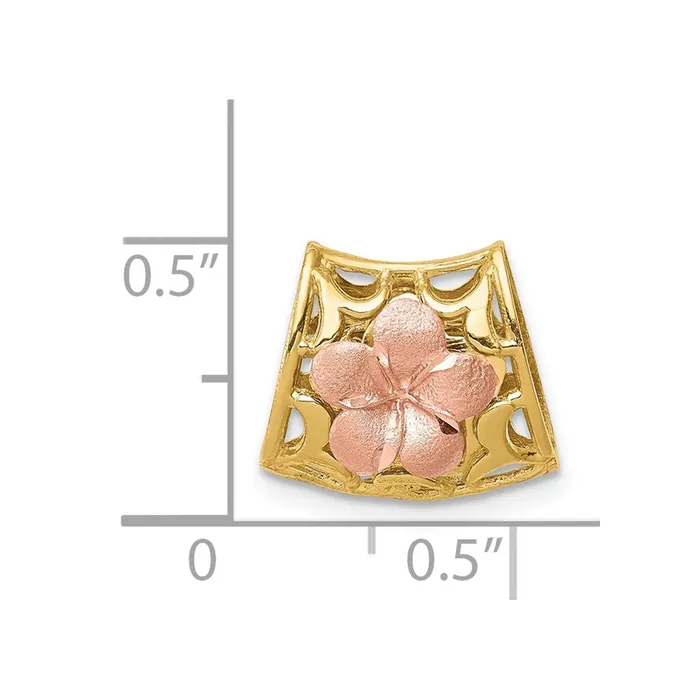 Goldia PreStyled Sets 14k TriColor Gold Reversible Plumeria Slide