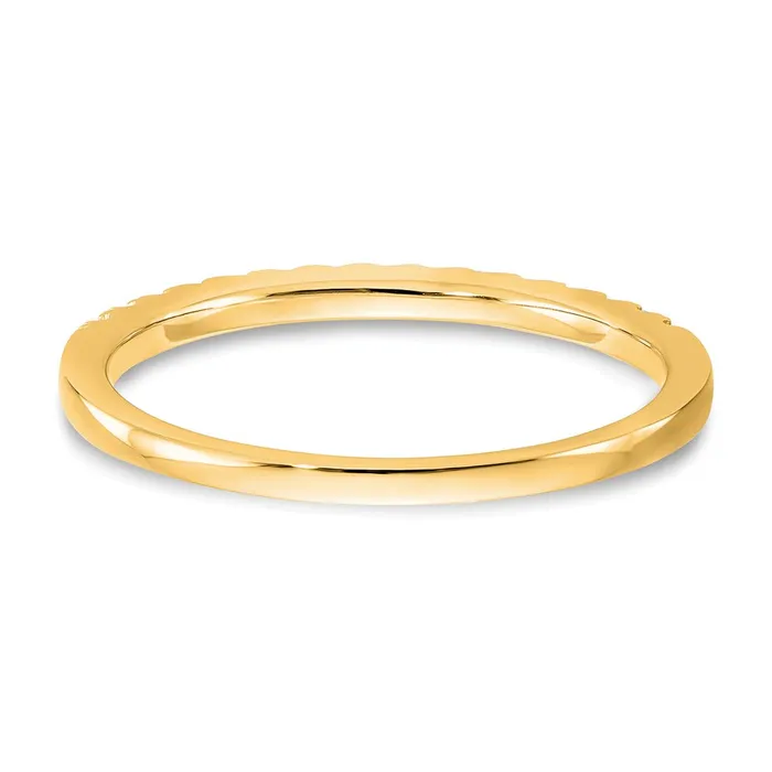 Goldia Rings 012ct CZ Solid Real 14K Yellow Gold Wedding Band Ring