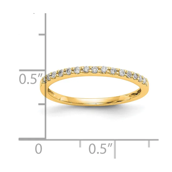 Goldia Rings 012ct CZ Solid Real 14K Yellow Gold Wedding Band Ring