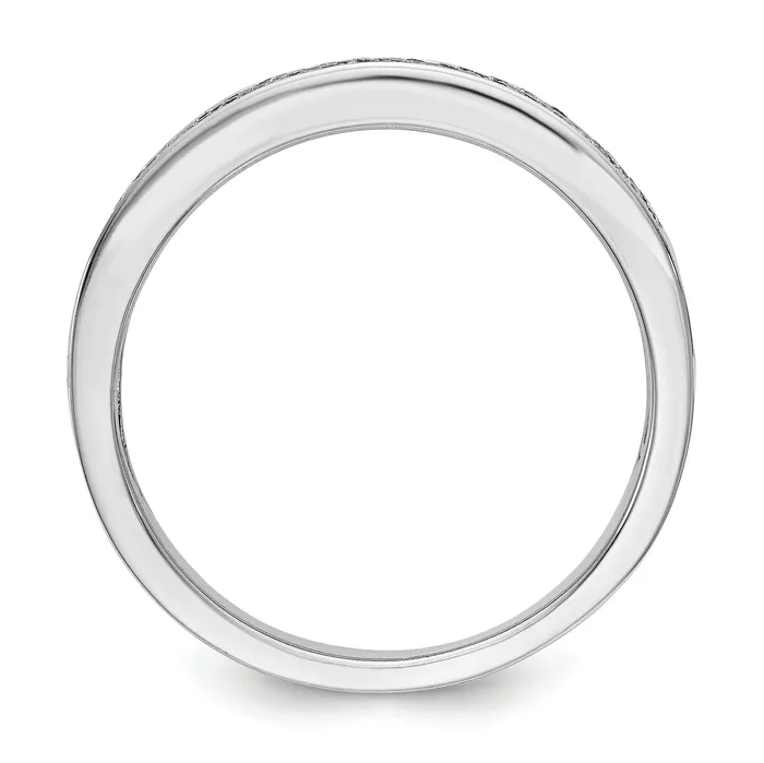 Goldia Rings 043ct CZ Solid Real 14K White Gold Micro Pave Wedding Band Ring