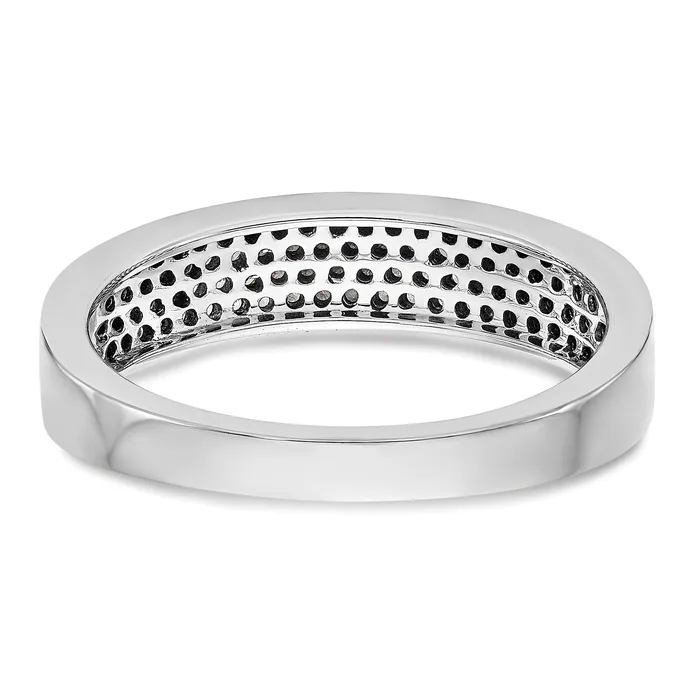 Goldia Rings 043ct CZ Solid Real 14K White Gold Micro Pave Wedding Band Ring