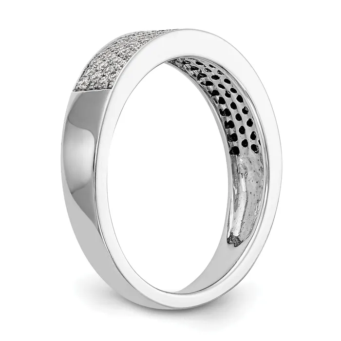 Goldia Rings 043ct CZ Solid Real 14K White Gold Micro Pave Wedding Band Ring