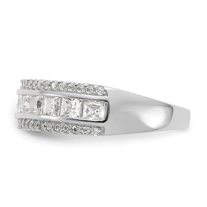 Goldia Rings 10k Tiara Collection White Gold Polished CZ Ring